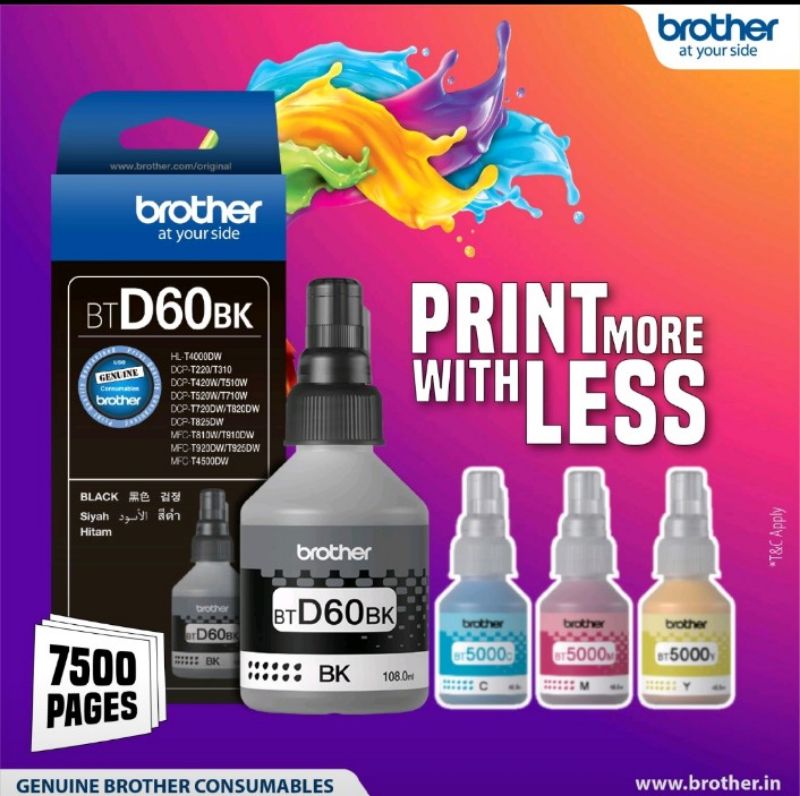 Brother Ink Full Set Colour Black BTD60BK BT5000C M Y