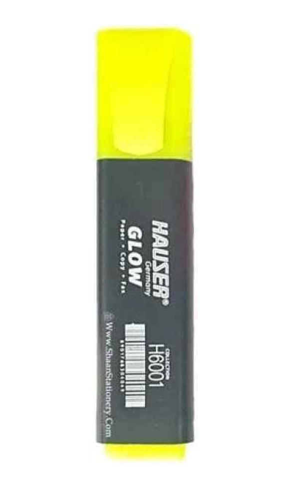 Hauser Glow Highlighter Marker Pen Yellow