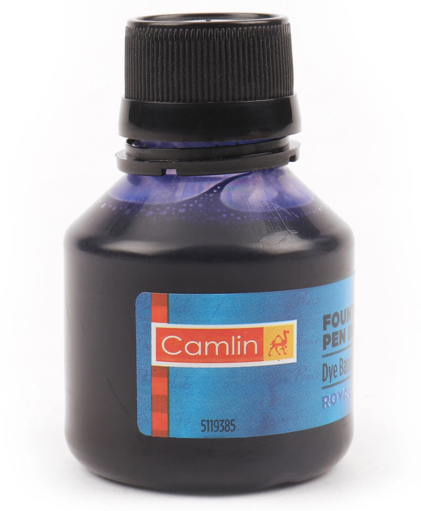 Camlin Fountain Pen Ink Royal Blue (Dye Based) 60ml