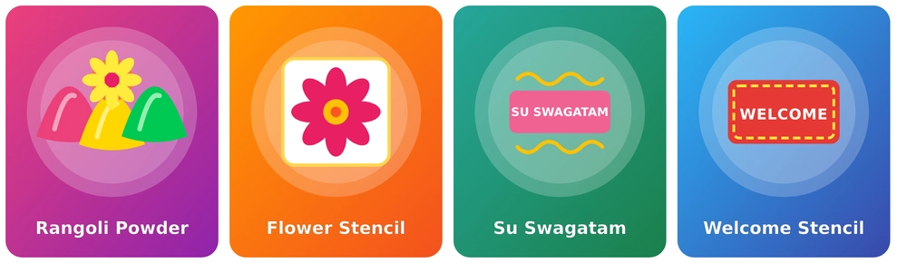 Rangoli powder and stencils for Diwali