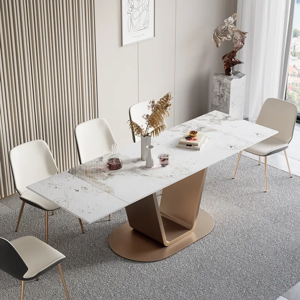 Modern 8 Seater Dining Table With Marble Top