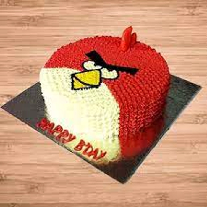 Angry Birds in Row Cream Fondant Cake, - Just Bake