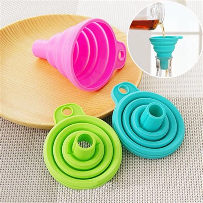 Collapsible Style Mini Silicone Foldable Funnel Hopper Portable Easy to Use