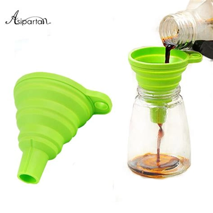 Collapsible Style Mini Silicone Foldable Funnel Hopper Portable Easy to Use