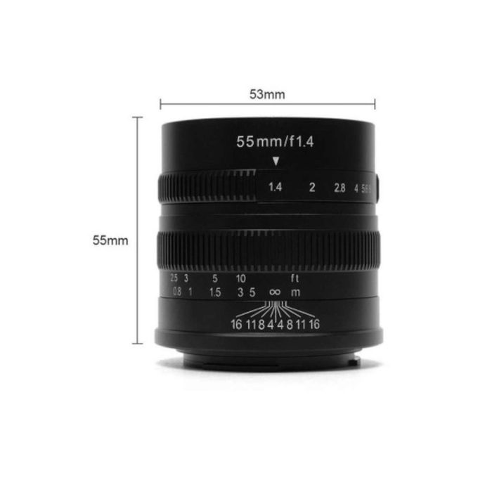 7artisans 55mm f/1.4 II Lens for Fujifilm X / Black