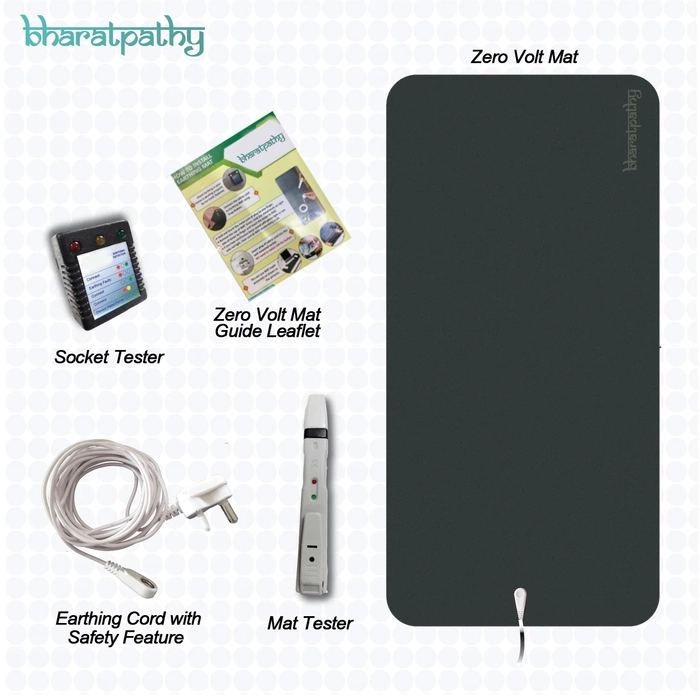 BHARATPATHY'S ZERO VOLT MAT KIT | INDIA'S SAFEST ZERO VOLT MAT | 100% SHOCK PROOF & WATER PROOF | HELPS TO SLEEP EASILY | REDUCES STRESS, DEPRESSION & ANXIETY |  IMPROVES BLOOD SUGAR |