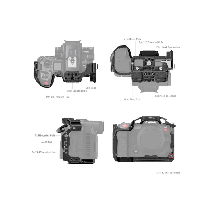 SmallRig 3890 Cage for Canon EOS R6 / R5 / R5 C / Black Mamba