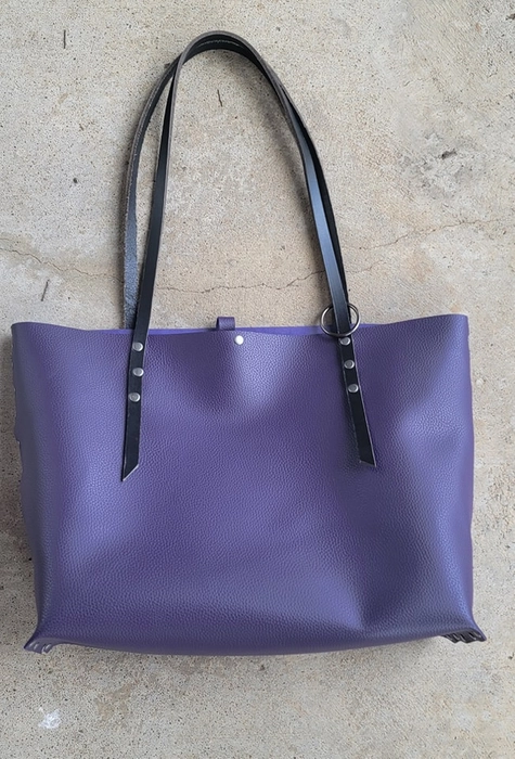 Grey Large Tote - New Rein Leather