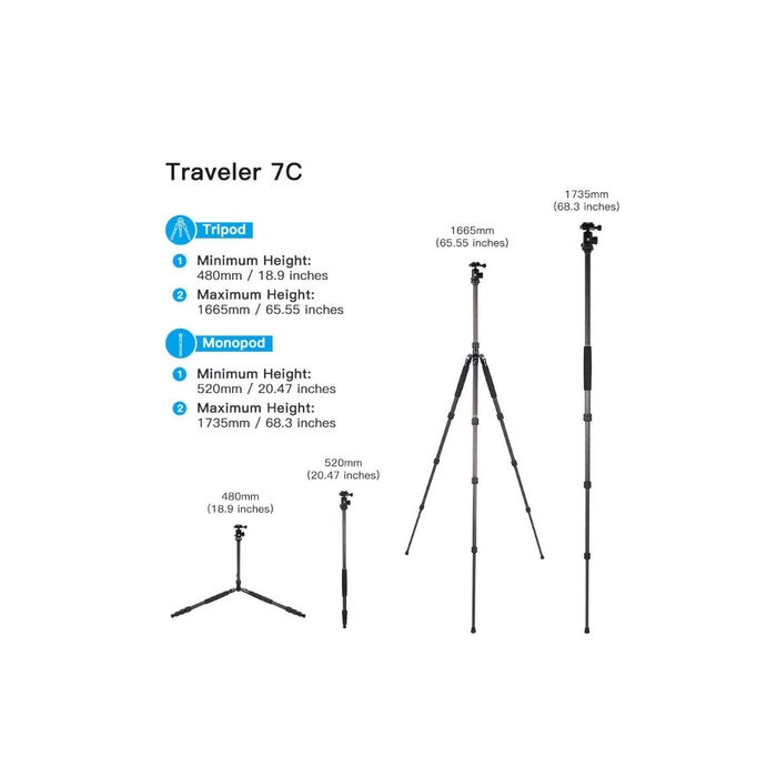 Sirui Traveler 7C Carbon Fiber Travel Tripod