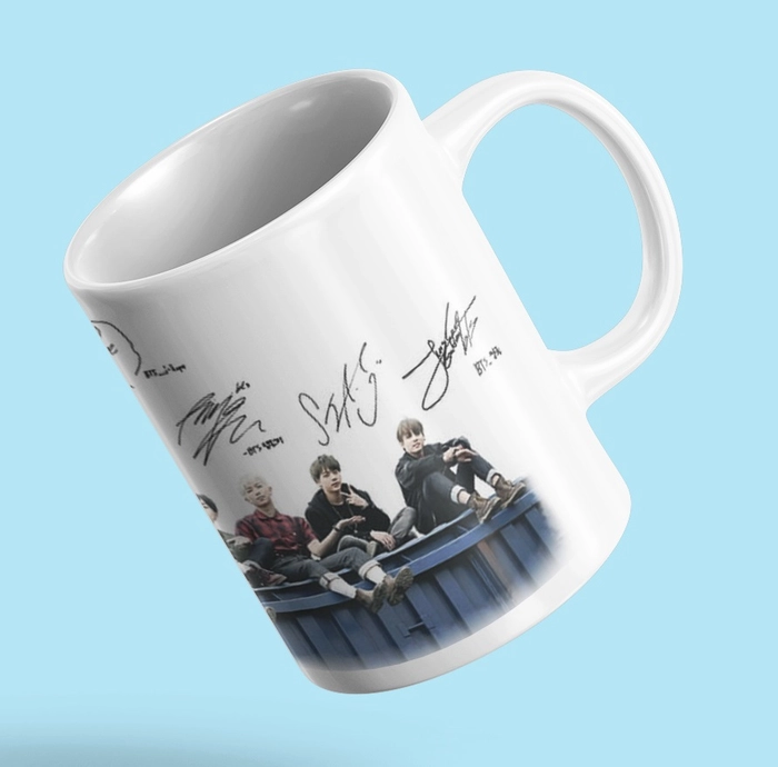 Printed BTS White Ceramic Coffee Mug