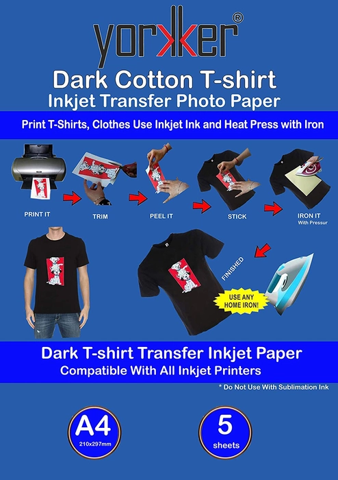 10 Pcs A4 Heat-Press Transfer Paper T-Shirt Iron-on Fabric Inkjet Printer  Mug DIY 