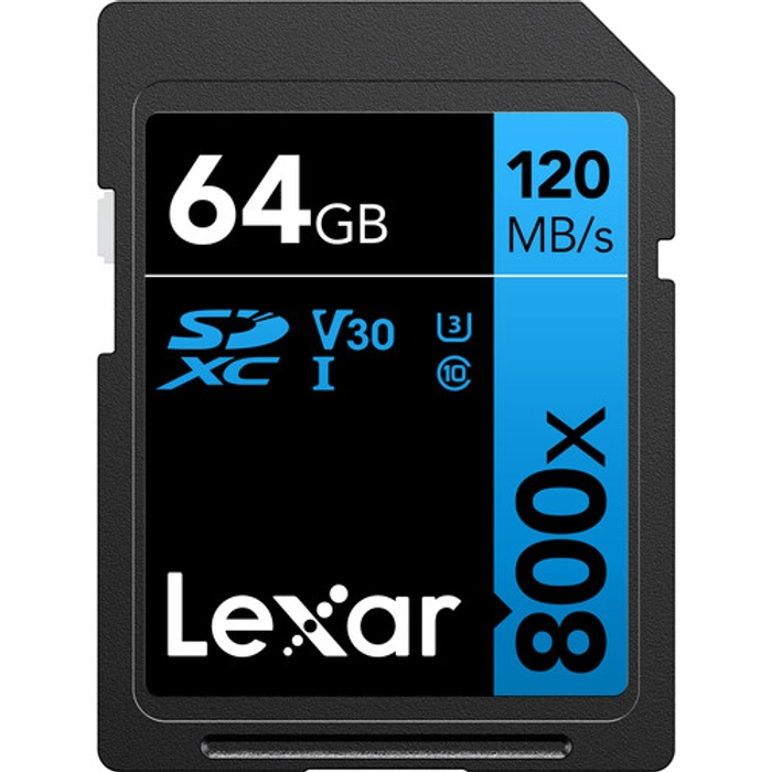 Lexar Professional 800x SDXC™ UHS-I, U3, V30, up to RW M120/ 45MB/s, 32GB/64GB/128GB/256GB