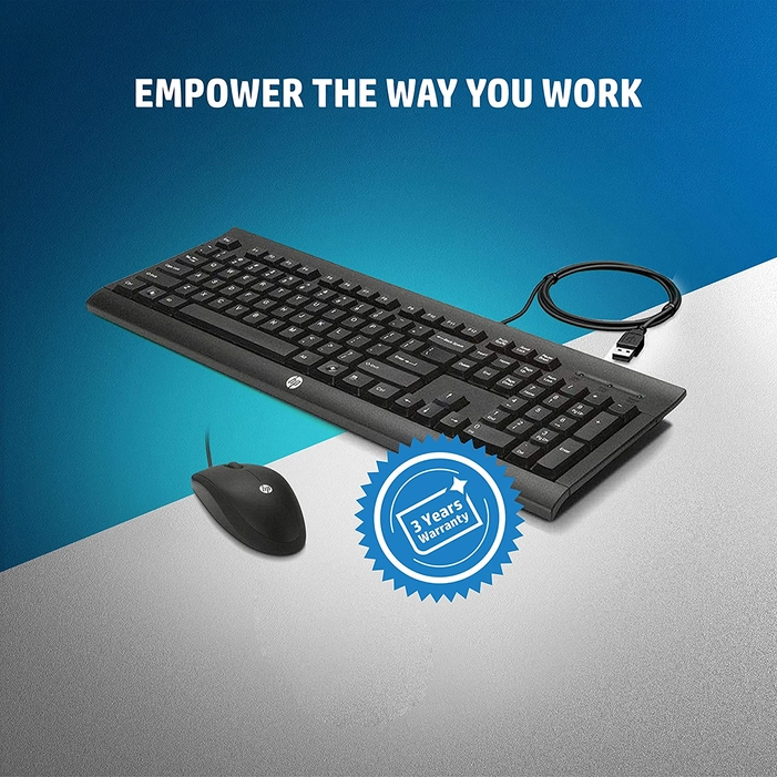 HP Desktop C2500 Keyboard & Mouse Combo, 3 Buttons Mouse with 1200 DPI