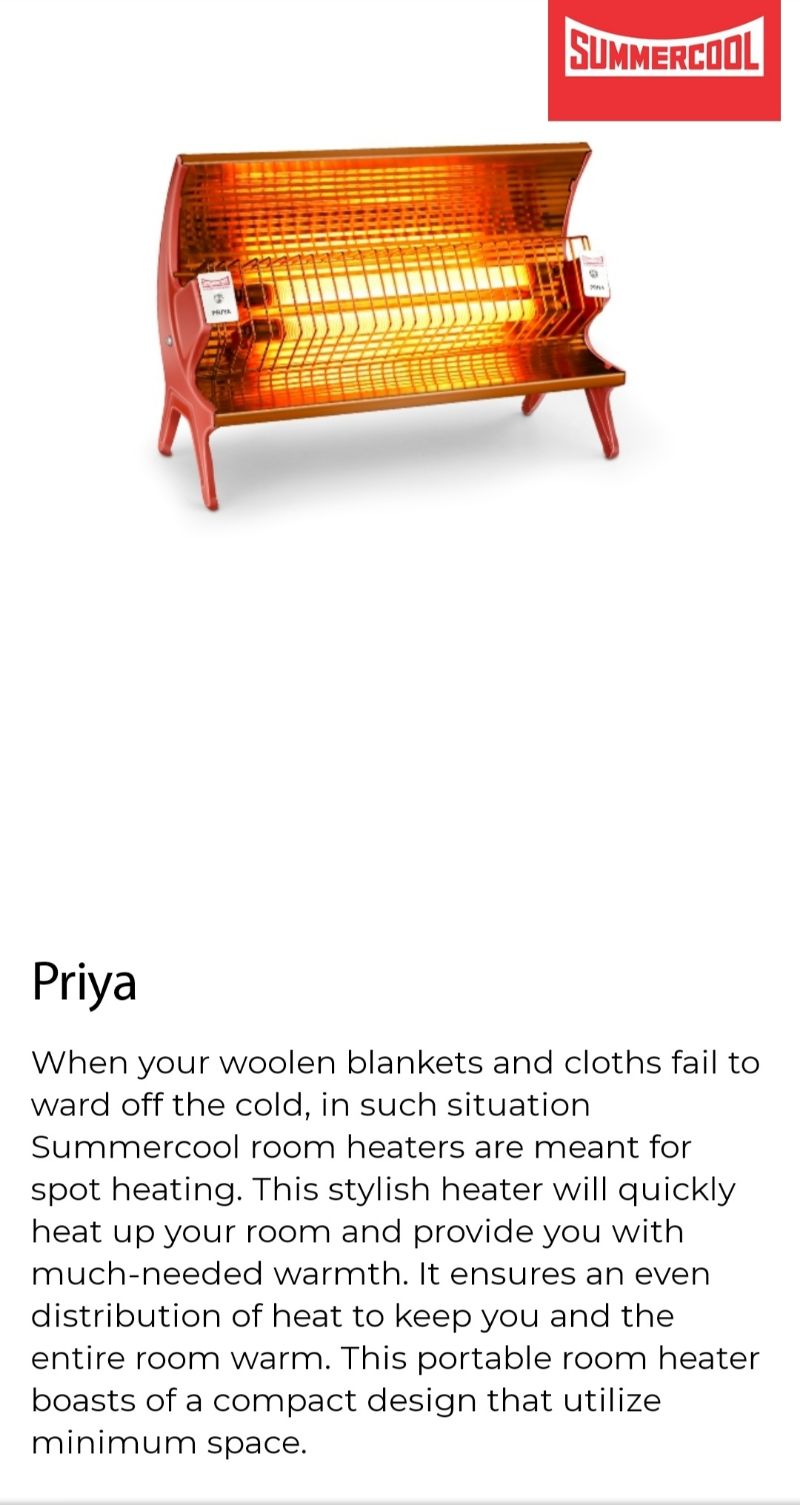 Priya Single Rod Priya Room Heater Priya Room Heater At INR In