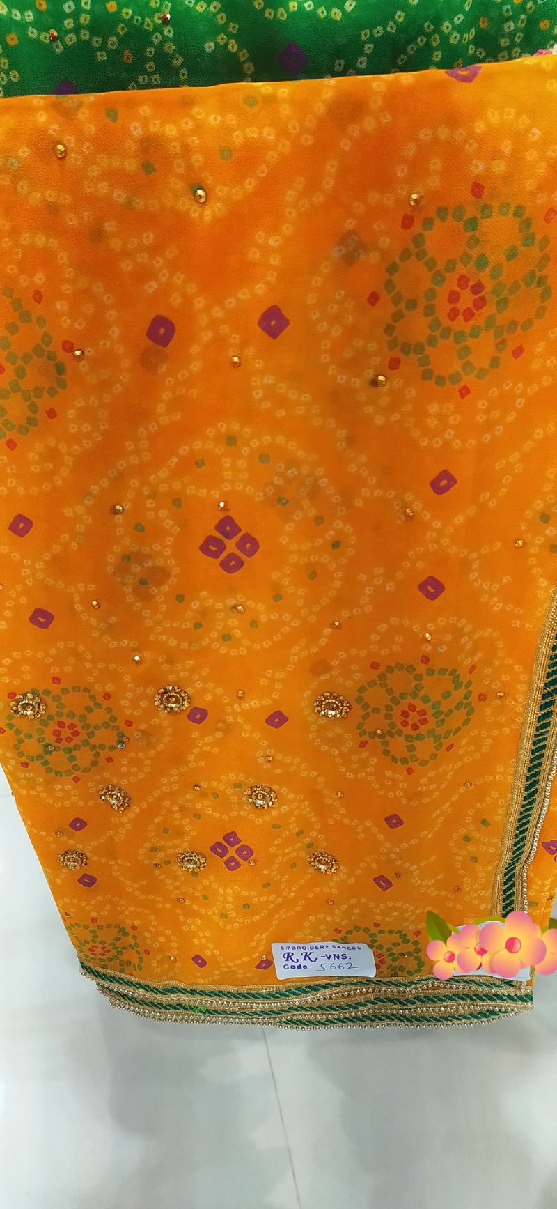 Jaipuri Chunri Stone Work Pure Bandhani Desigenr Saree