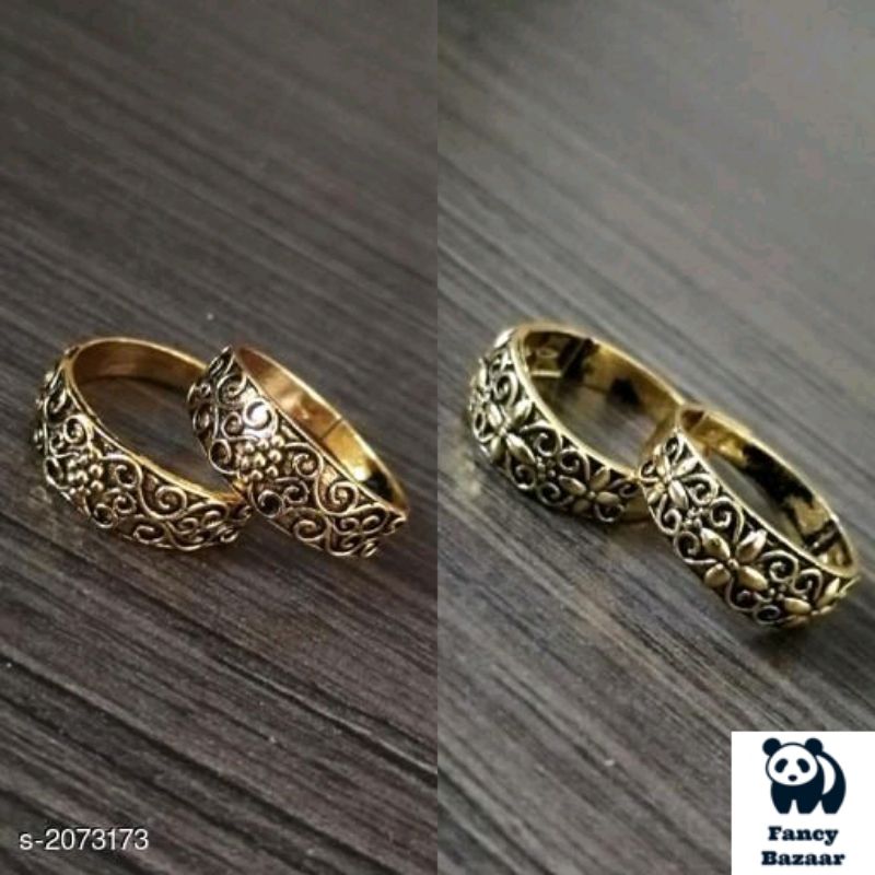 Gold Plated Brass Flower & Butterfly Mid-Ring/Toe-Ring - 925Express