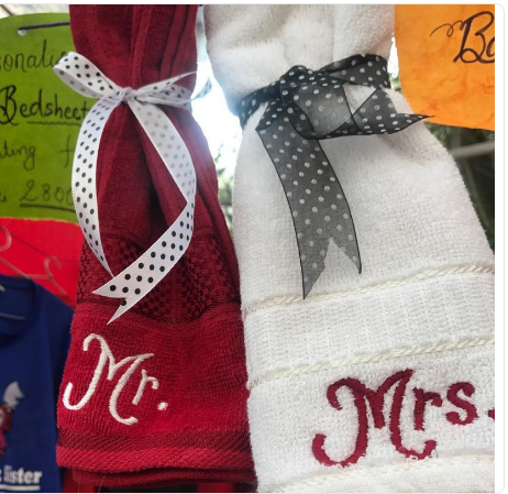 Bride and discount groom towel set