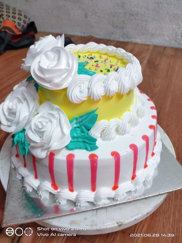 Ruffles and Chevron Cake | Cake, Chevron cakes, Round wedding cakes