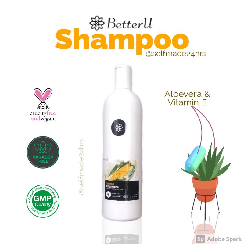Buy BetterU shampoo (500ml) online from The Potential Store