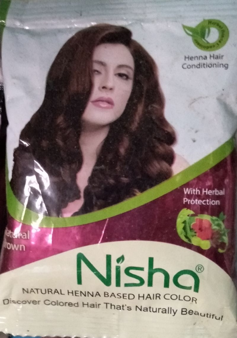 Rs.15 NISHA Hair Color Demo + Review | Nisha natural brown hair color  review #haircolor - YouTube