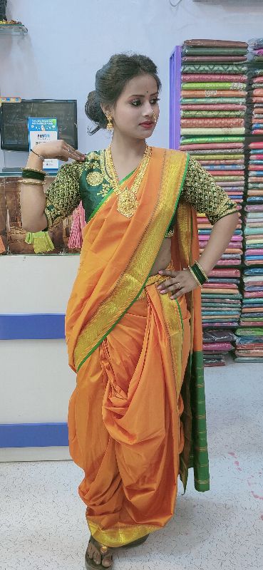 Buy TRUNA Solid/Plain Paithani Silk Blend Yellow Sarees Online @ Best Price  In India | Flipkart.com