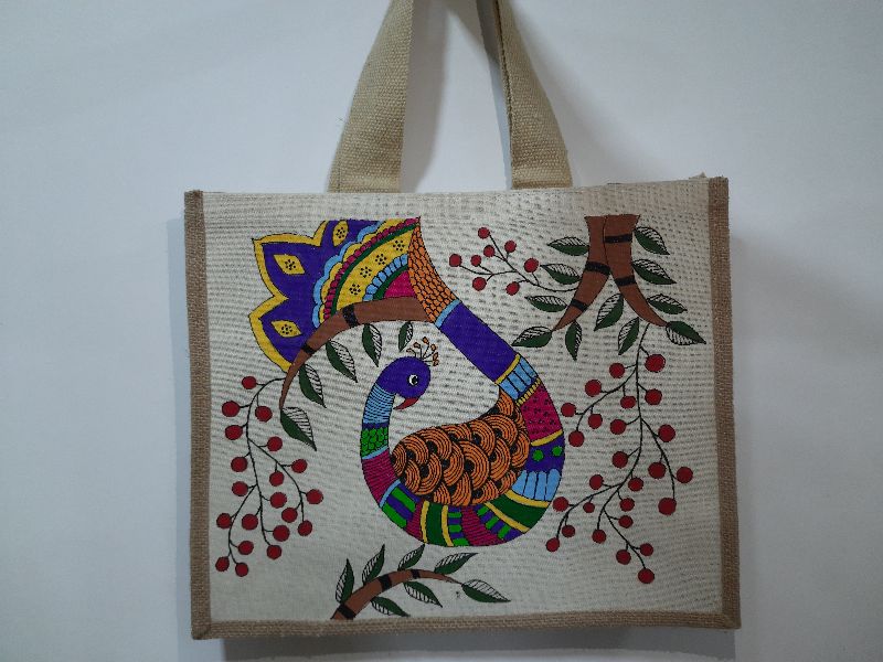 Madhubani Bird Jute Bag - Etsy