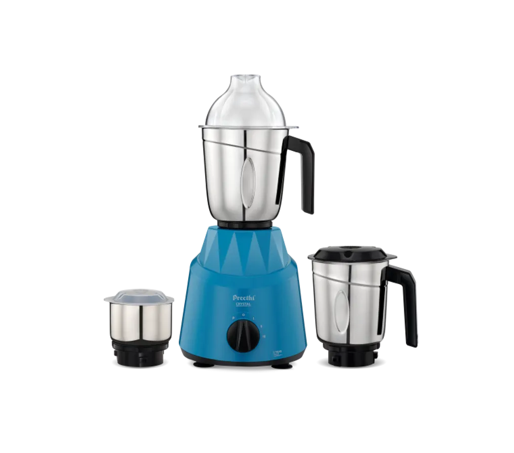 Preethi Crystal Mixer Grinder 500 Watt with Jars (Blue)