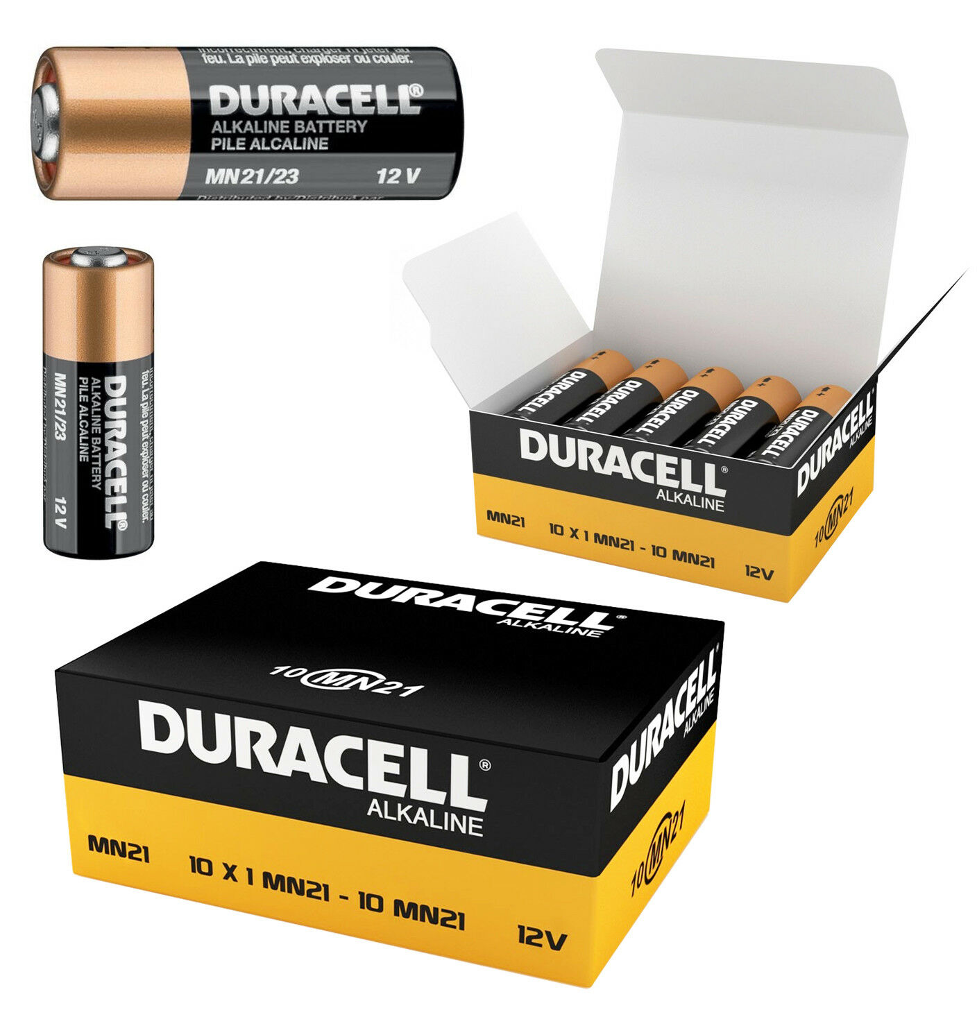 Lot Piles 12V 55mAh Lot De 2 Piles Duracell MN21 12V A23 Alcalines 55mah Compatible Multiples 1014030