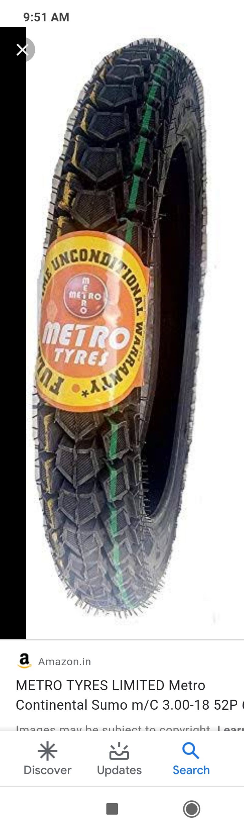 Metro bike tyre online price list