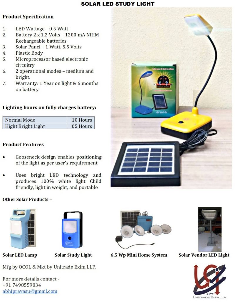 Solar Panels Solar Study Lamp Scheme 5w 6v Portable Solar Lighting