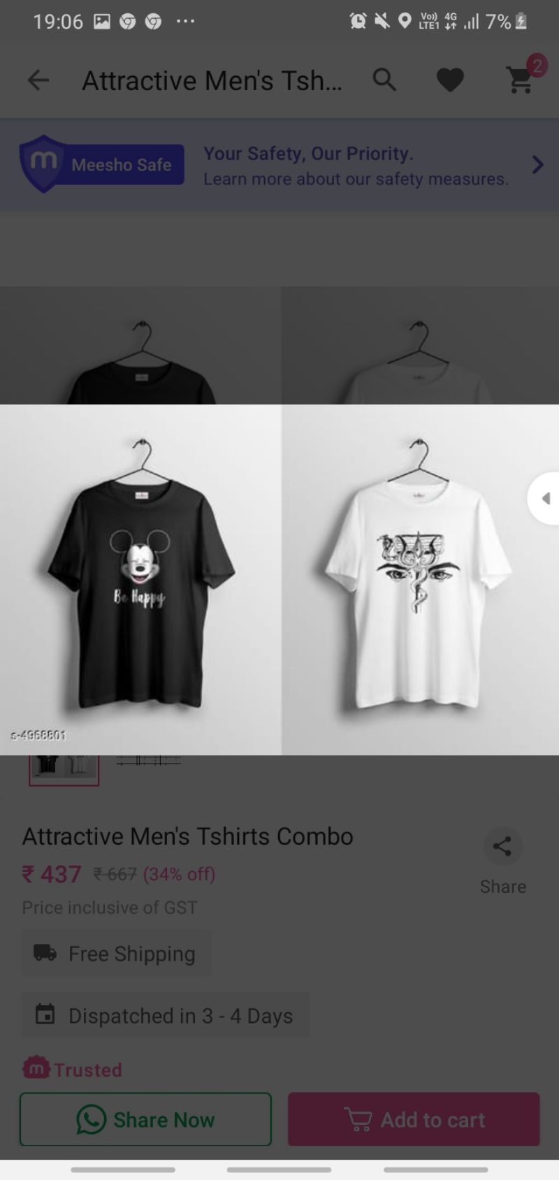 tshirt combo meesho