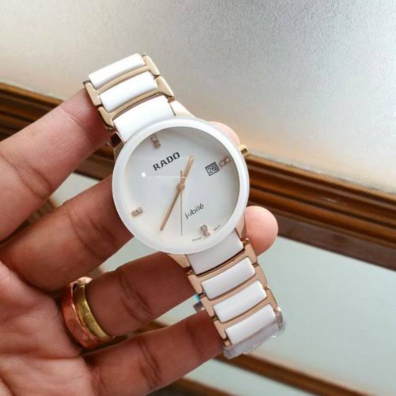 Rado True Thinline White Ceramic White Rubber Strap Womens Watch Quart –  Watches & Beyond