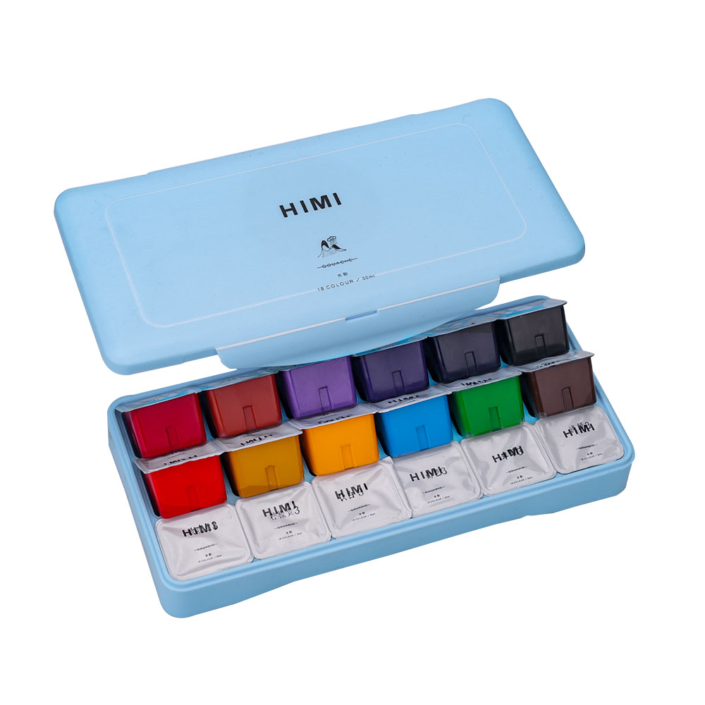 MIYA HIMI Gouache Paint Set Jelly Cup 18 Colors (No Brush Included)