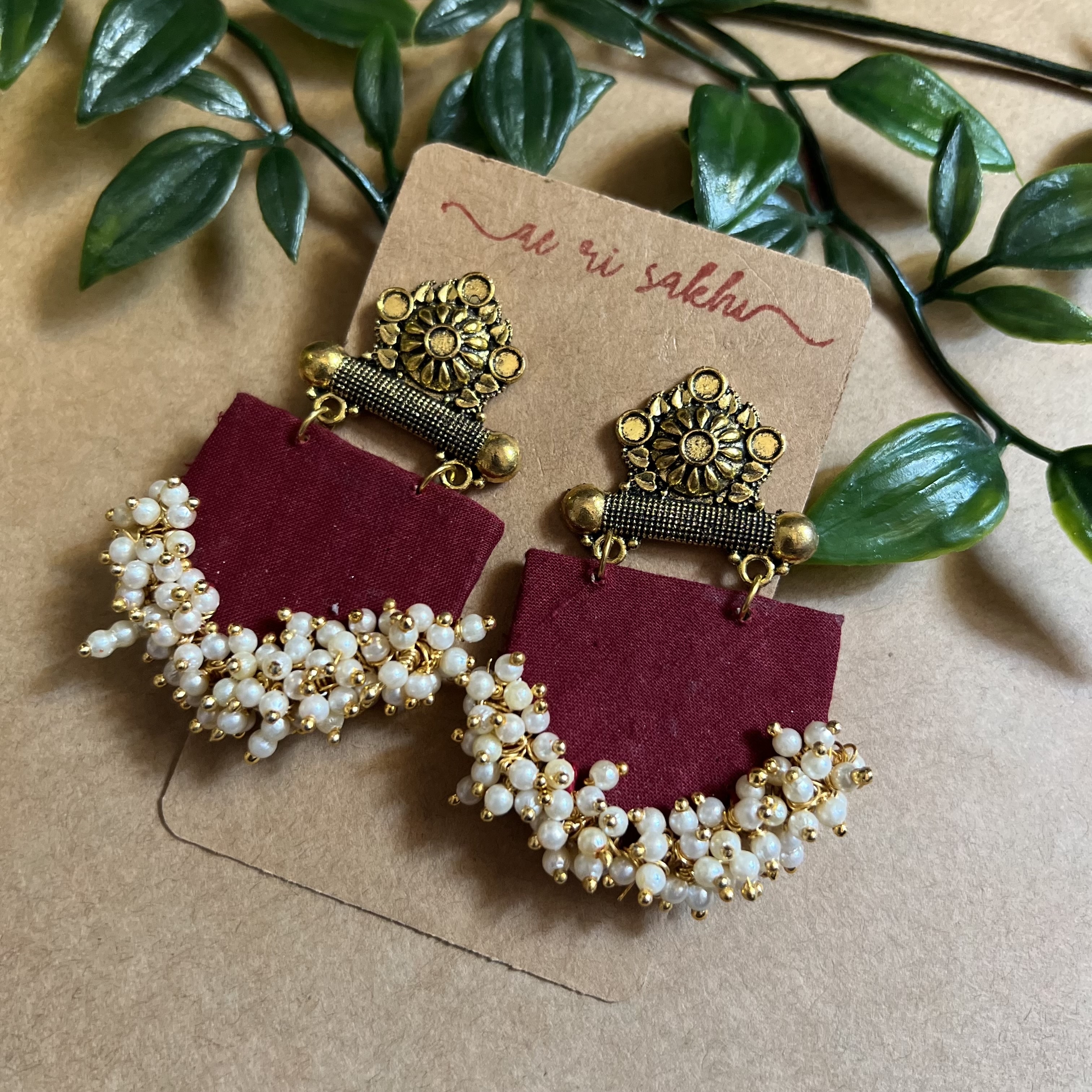 Brass Dragonfly Cherry Ruby Red Marsala Maroon Large Long Earrings Jewelry  Gift - Shop AGATIX Earrings & Clip-ons - Pinkoi