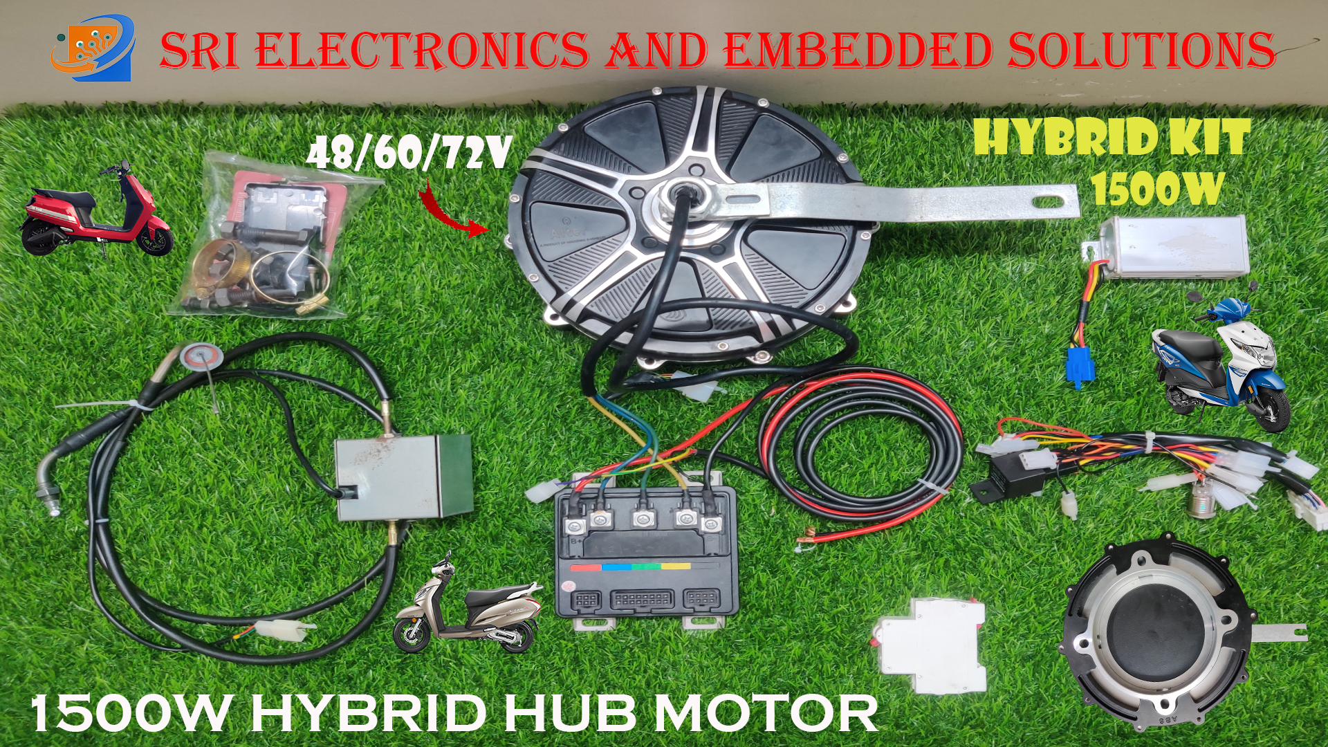 48v/60v/72v 1500w Hybrid Conversion kit for Activa -RETROFIT