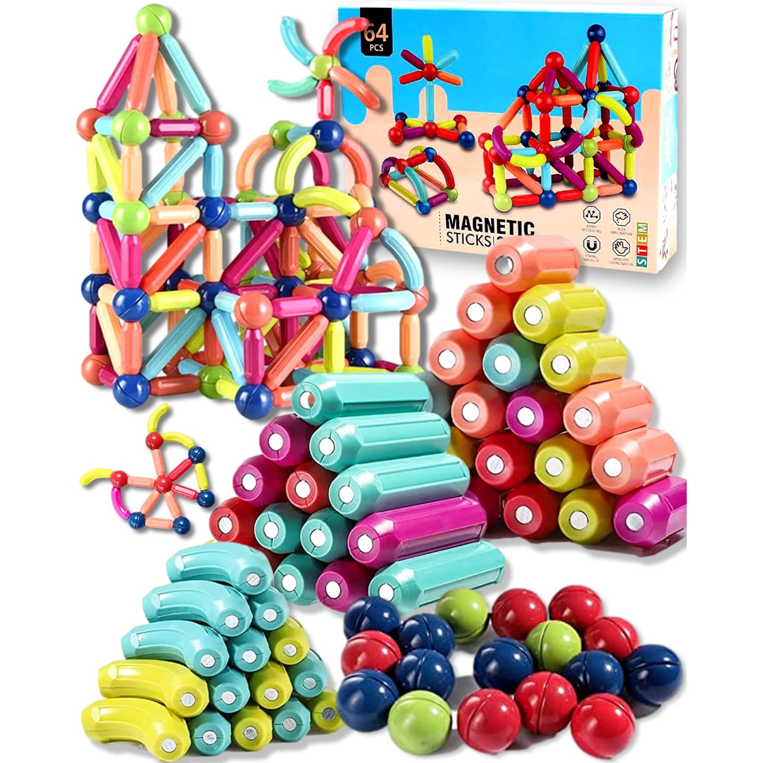 STEM Magnetic Sticks Building Blocks Toy for Kids