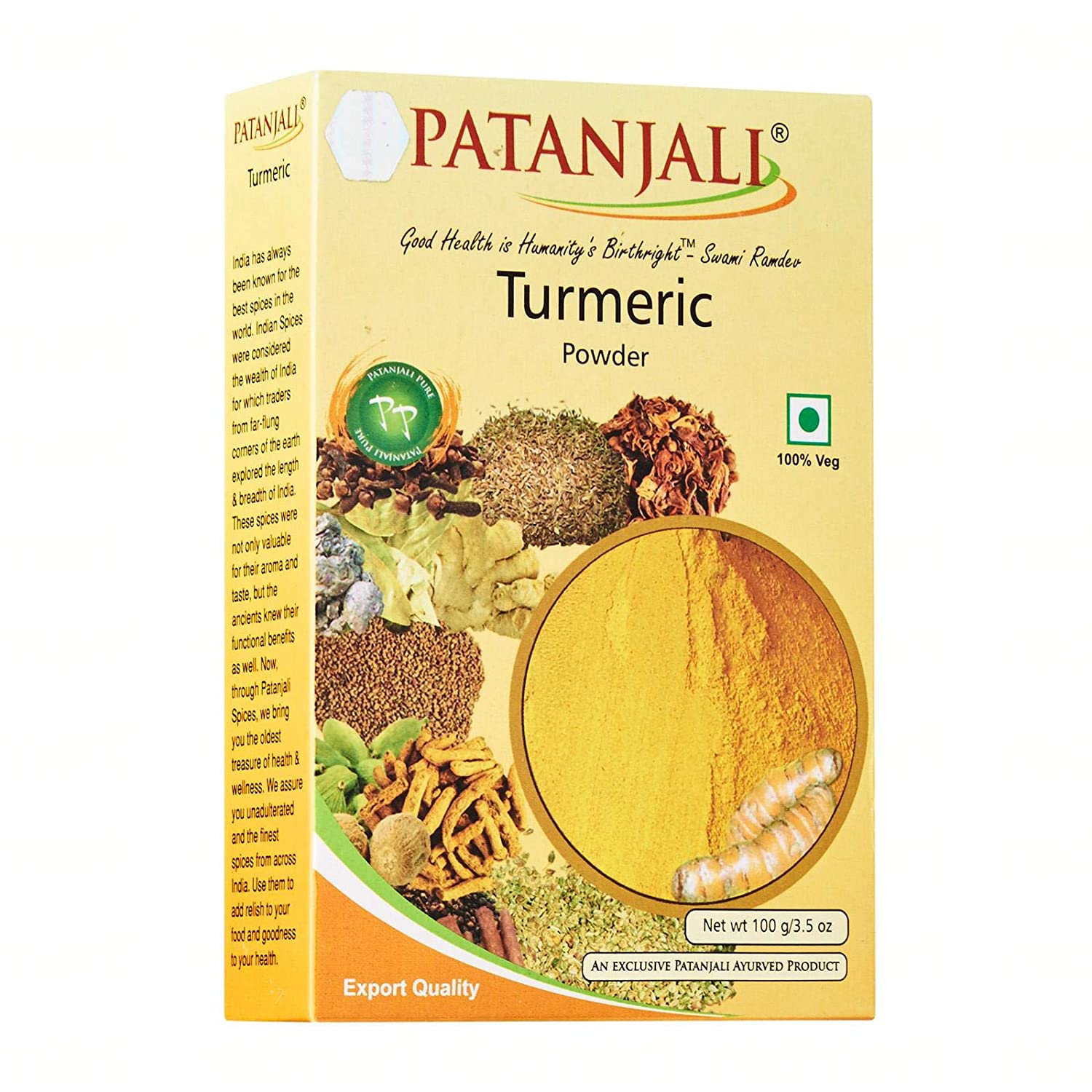 Buy Patanjali Turmeric Powder 100gm Pure Natural