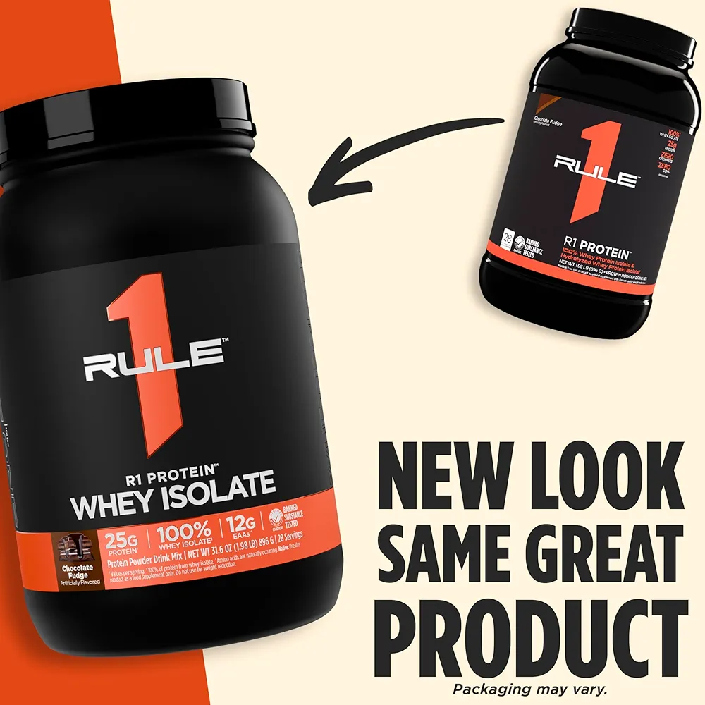 Rule 1 R1 Protein Whey Isolate - with 25g Protein & 6g BCAA Exclusively ...