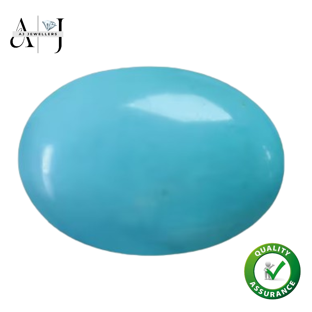 Turquoise (Firoza) 6.99 carats (7.77 ratti) Turquoise Firoja Gemstone ...