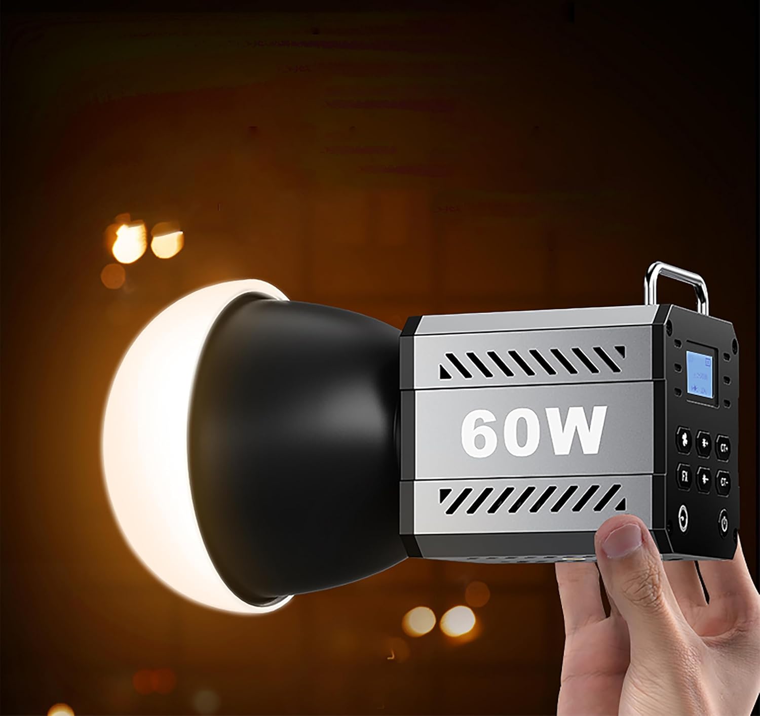 GIFTAMX Portable LED Fill Light Flash Strobe 60W Bi Color Handheld Continious LED Video Light with 2500k-6500K Color Temperature Studio COB Photography Lights