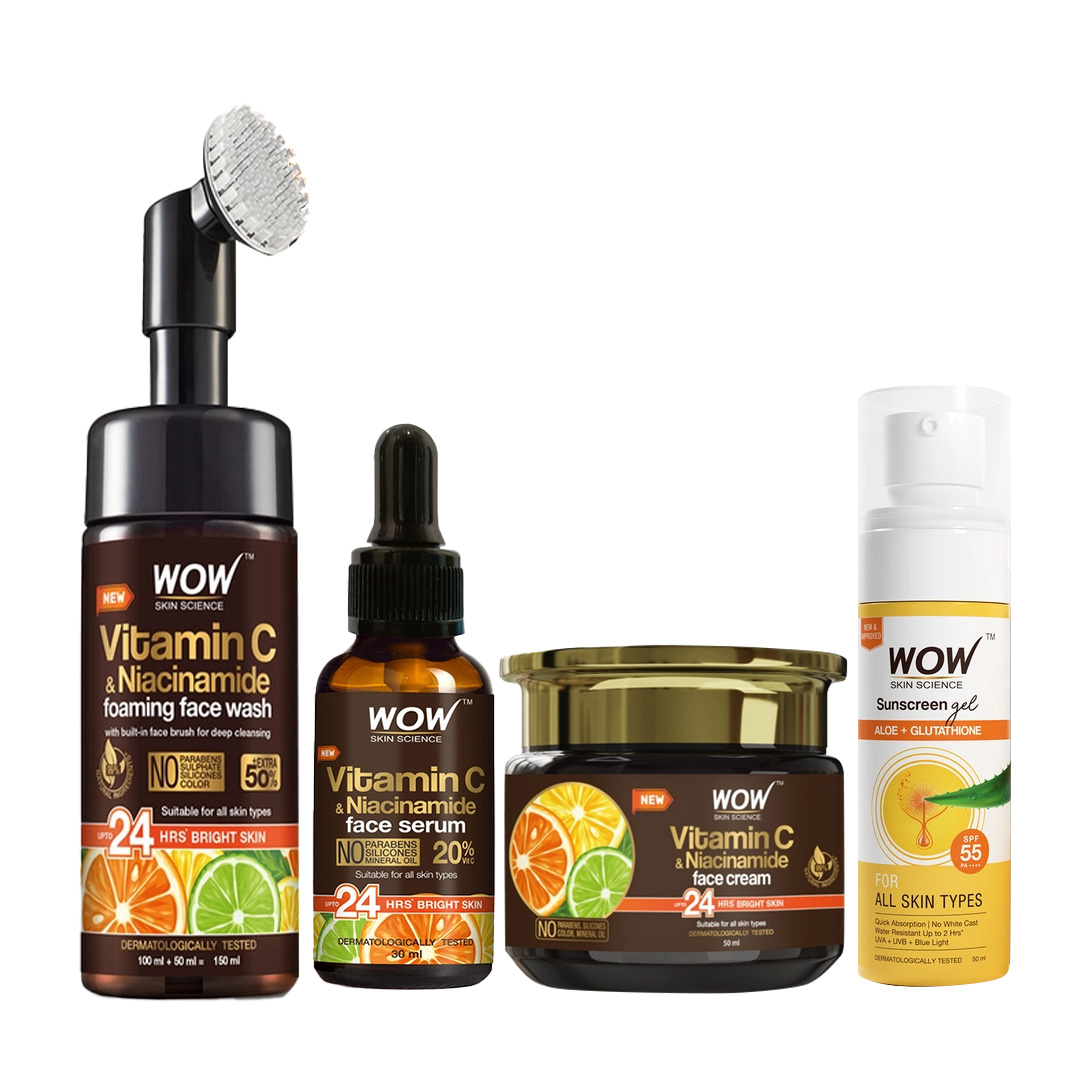 Buy Vitamin C Face Wash, Serum, Moisturizer & Sunscreen Gel Online