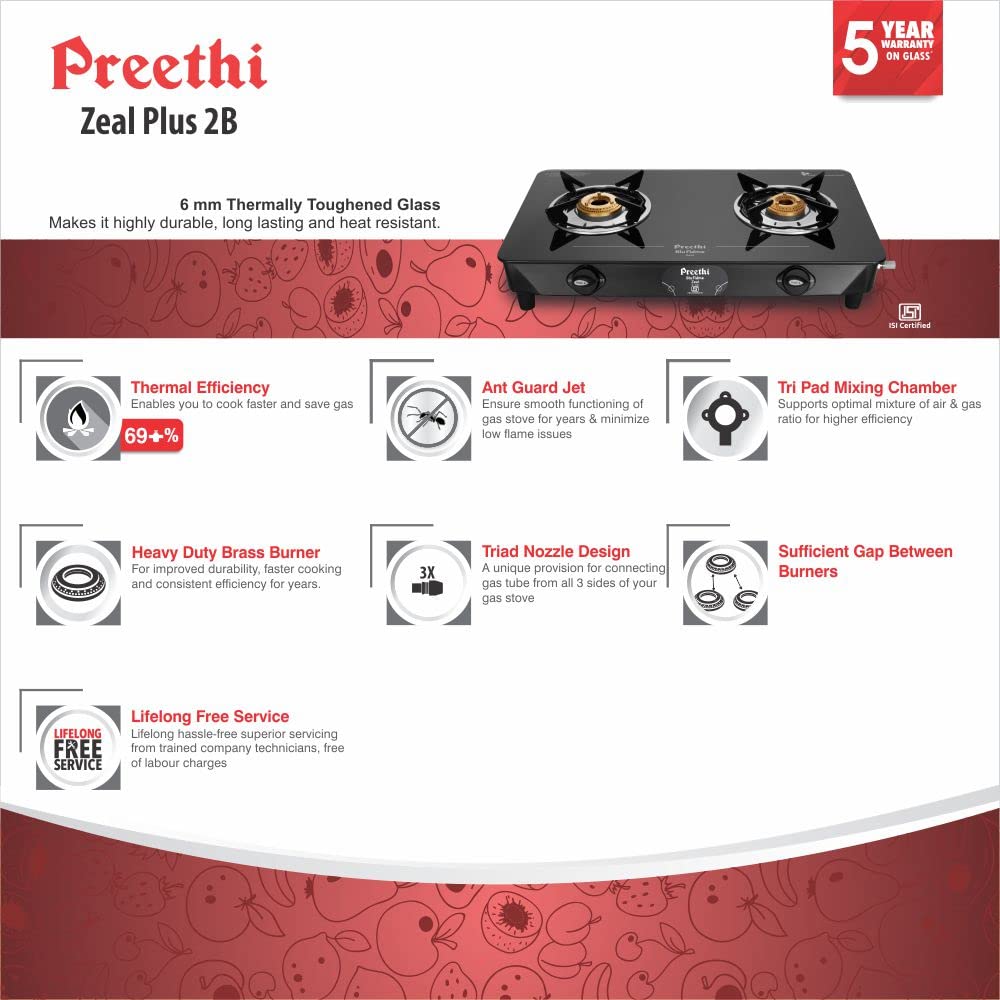 Preethi Zeal Pro 2-Burner With Jumbo Burner