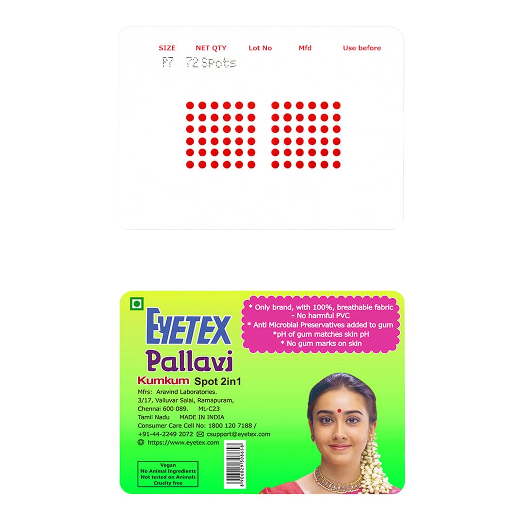 Eyetex Pallavi Round Sticker Bindi Red (Size: P7) 3mm