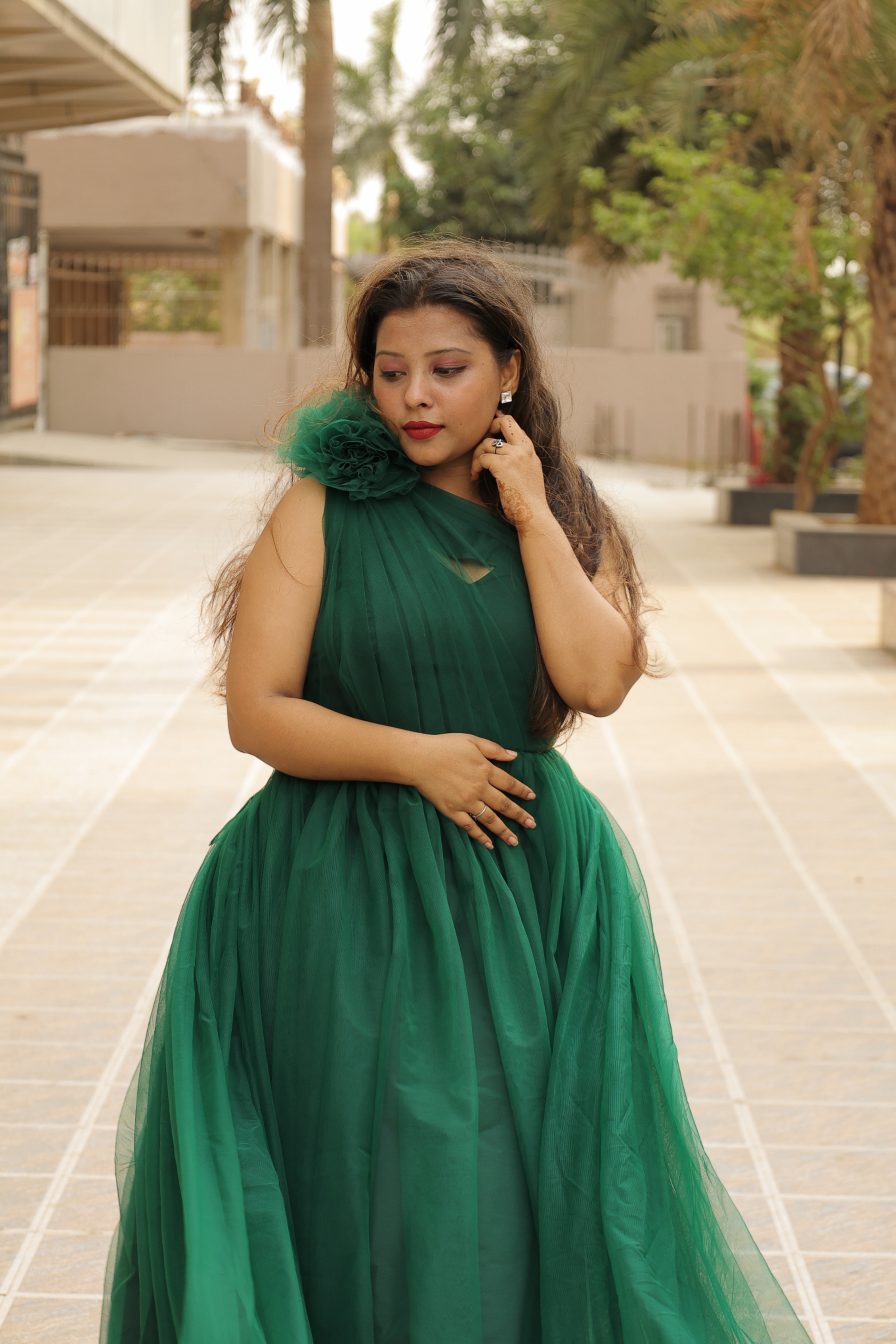 Green Bottom Inn Rent green bottom ruffle gown - silkboutique72