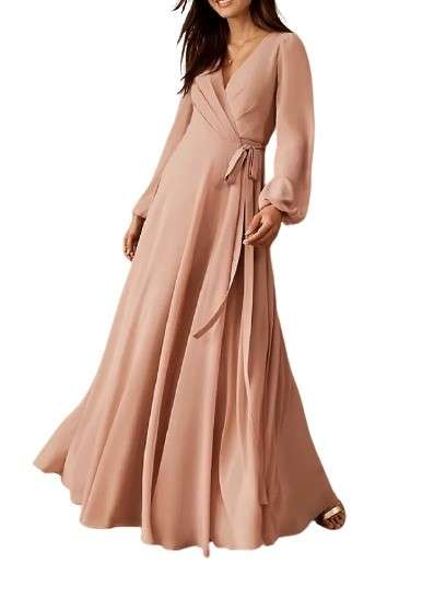 Buy Long Sleeves Wrap Maxi Dress Best Price
