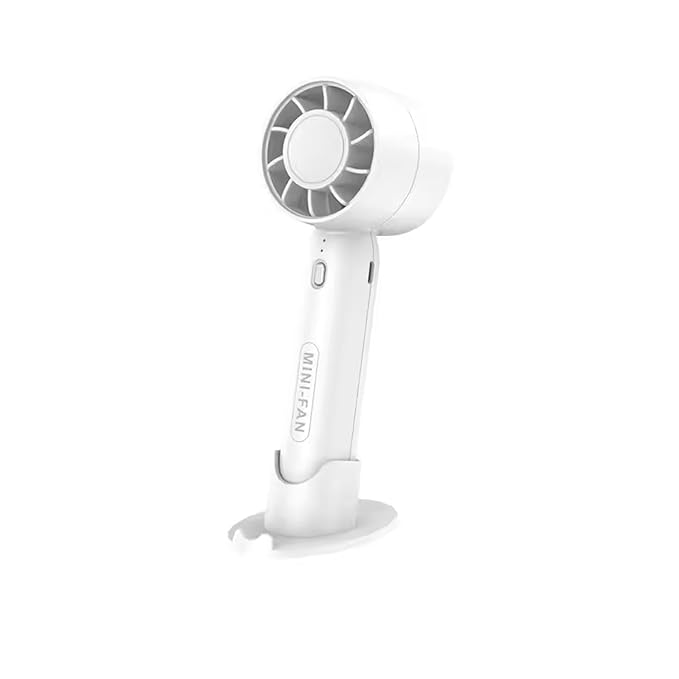 PHOTOMAX T-10 Handheld Mini Fan, Portable USB Rechargeable Fan With Base - 3 Speed Powerful & Quiet Personal Cooling Blower for Travel/Makeup/Outdoor, Cute Gifts for Women, Girl, Men (T 10)
