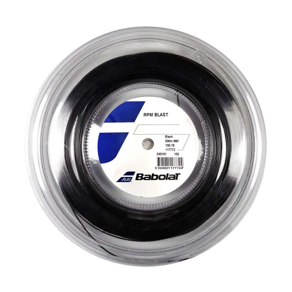 Babolat RPM Blast 16 (1.30mm) Black Tennis String Reel - 660ft / 200m
