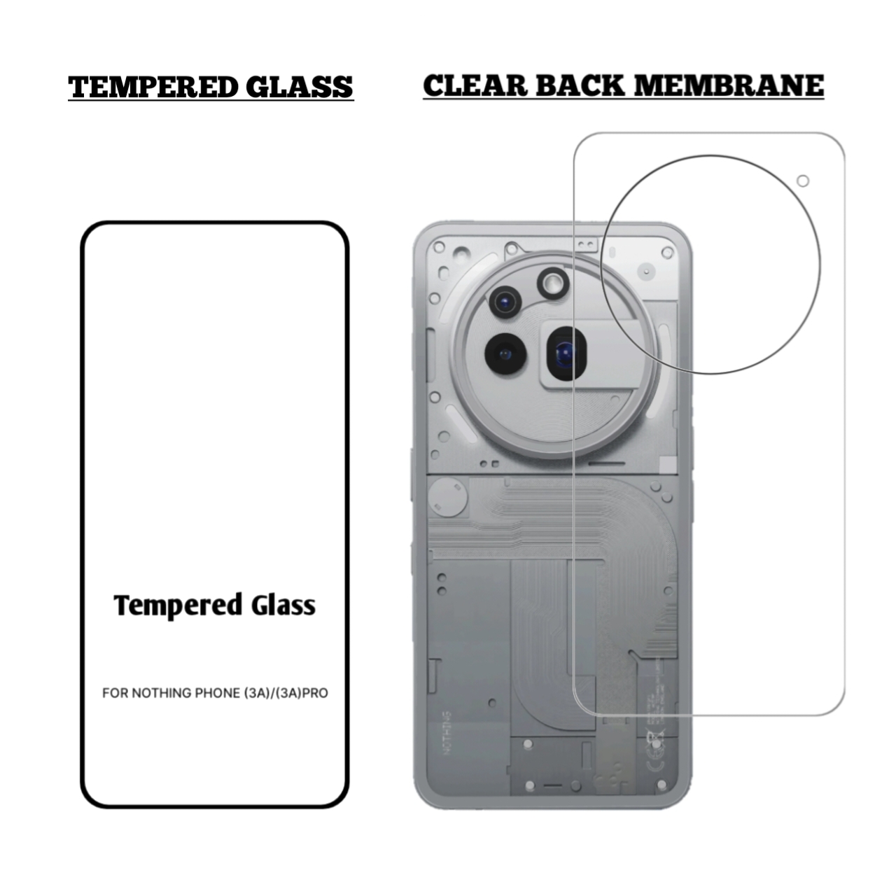 Nothing Phone 3A PRO: Ultra Smooth Curve Edge Glass Back Protector