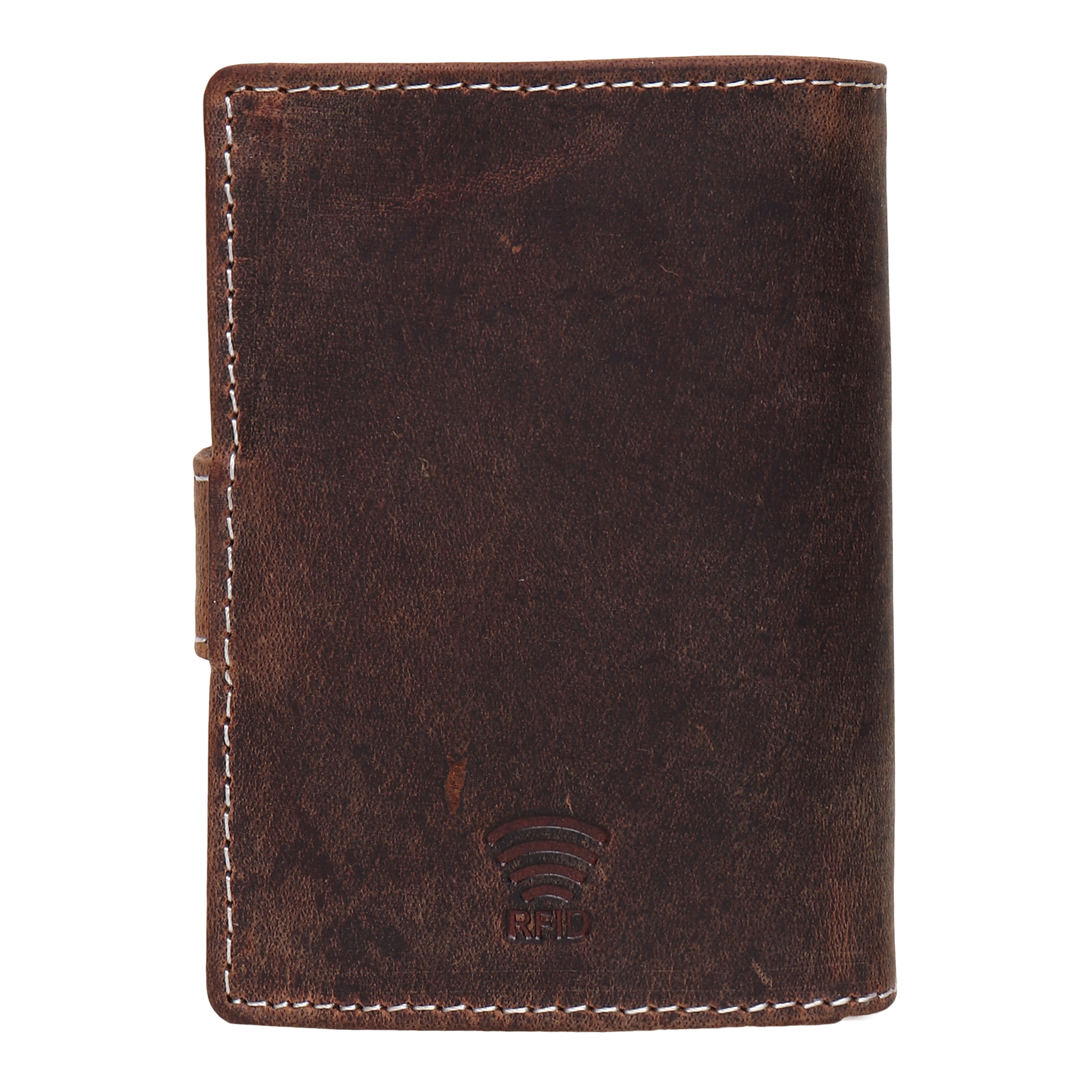 SAMTROH PU Leather RFID Blocking Wallet - Brown, Slim Bifold With Snap Button - View #12