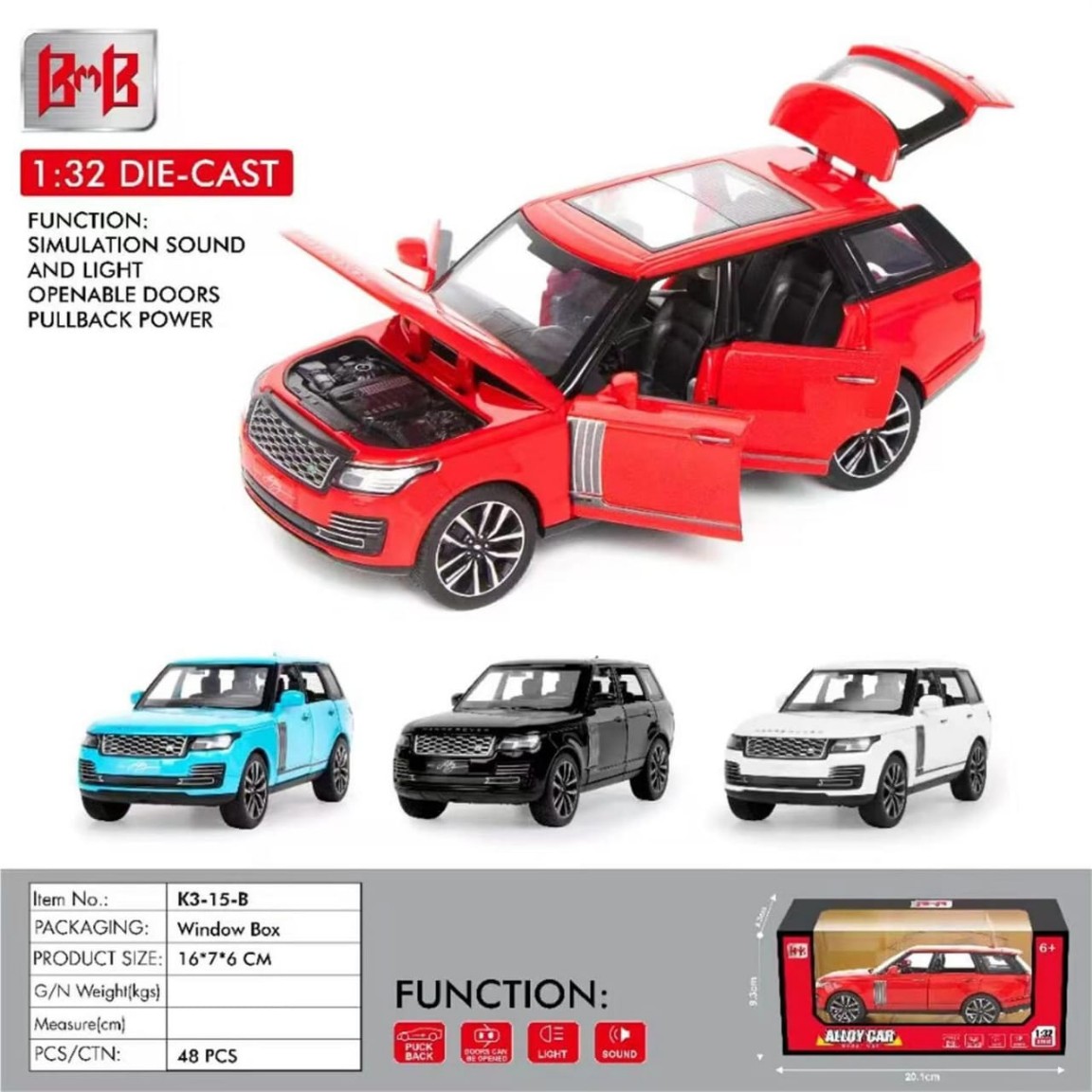 1/32 Scale Range Rover Toy Car Model - Diecast Collection